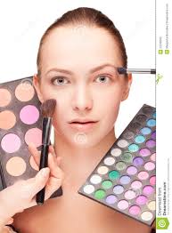 Woman with make-up and palette eyeshadow - woman-make-up-palette-eyeshadow-22245633