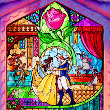 Image result for beauty and the beast stained glass