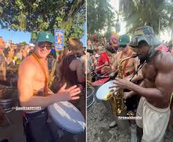 Galã de 'Três Graças', Pedro Novaes toca em bloco no meio dos foliões no Rio; vídeo