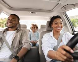 family driving in a car