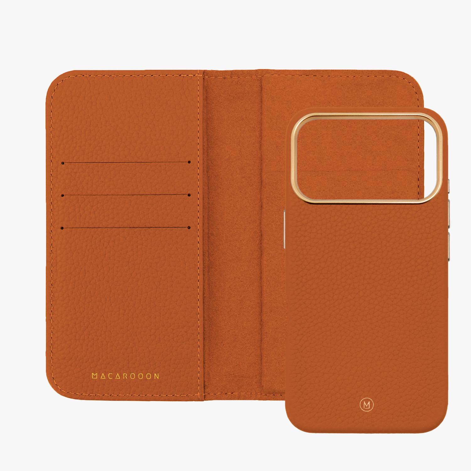 macarooon iPhone 17 Pro Max MagSafe Leather Flip Cover with Leather Case