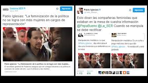 Image result for pablo iglesias feminizacion de los portavoces