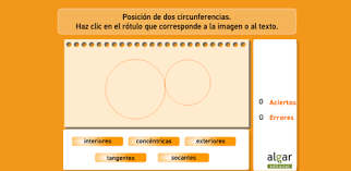 Resultado de imagen de Posición de dos circunferencias