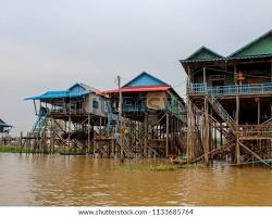 A colorful fishing village in Cambodia