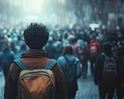 Immagine di person feeling isolated in a crowded city