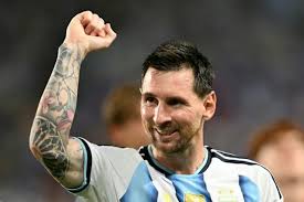 Lionel Messi in action during the World Cup