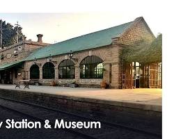 Outdoor yard at Golra Railway Station Railway museum in Rawalpindi Pakistan