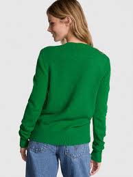 Buy Collegiate Knit Crewneck Sweater, Verdant Green Oh What Fun - Order Sweaters online - PINK US