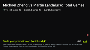 July 29, 2026: Michael Zheng vs Martin Landaluce: Total Games Tennis Prediction Market