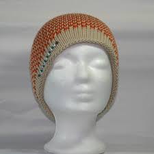 Beanie &quot;Ska-Love&quot; Orange-Beige. Beschreibung. Material : 100% Baumwolle, supergekämmt. Farben : Orange-Beige. Größe : One-Size - 01050033_Beanie_Muetze_Baumwolle_Orange_Beige_8