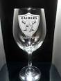 NFL Oakland Raiders Satin Etched Wine Glasses (Set of 2)