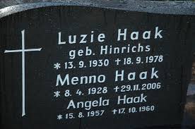 Grab von Angela Haak (15.08.1957-17.10.1960), Friedhof Steenfelde