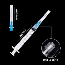 3ml/cc Luer-Lock Syringe with 23Ga Needle and Cap ...