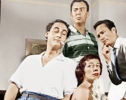 Your Show of Shows 1950s TV series Sid Caesar Imogene Coca Carl Reiner Howard Morris NBC variety show original cast sketches black and white stills, AI generated