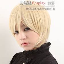 Alois trancy blonde kurze gerade anime per&uuml;cke cosplay haar.