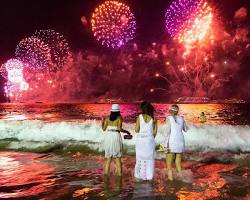 Image of New Year's Eve celebration on Copacabana beach, Rio de Janeiro