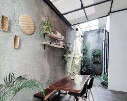 Gambar Desain Ruang Makan Semi Outdoor Ala Cafe