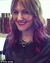 Husband and boss approve, mum asked: &quot;why?&quot;&#39; Toni Jones went for a rock chick inspired dip dye look with dark rose pink tips - article-2293281-18A89055000005DC-898_306x388