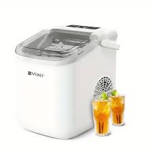 Photo 1 of (Cream Color) EVINI Portable Ice Machine with Carry Handle, Countertop Ice Maker Machine with Basket and Scoop, Large and Small Ice Machine Maker ,9 Ice Cubes Ready in 6 Mins, for Home/Kitchen/Camping/RV Utensils