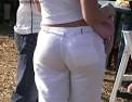 Pantalon blanc, grand ne, string blanc