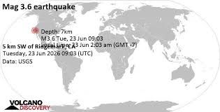 Terremoto leve mag. 3.6 - Condado de San Benito County, 25 km al noreste de Salinas, Condado de Monterrey County, California, Estados Unidos, martes 23 jun 2026 a las 02:03 (GMT -7)