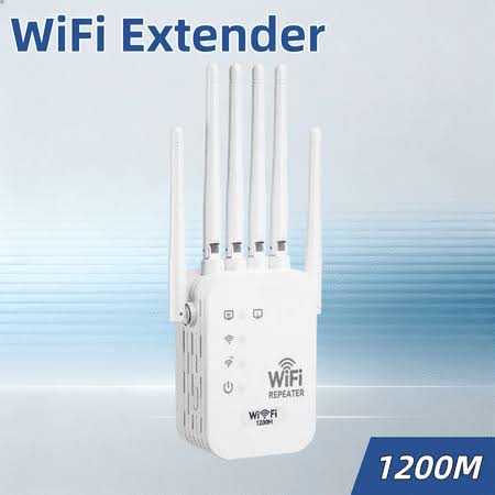 Long Range WiFi Extender 1200m 2026 Upgraded (White)- 6 Directional Antennas Signal Booster, Ethernet Port Amplifier, Supports 40+ Devices for Home/