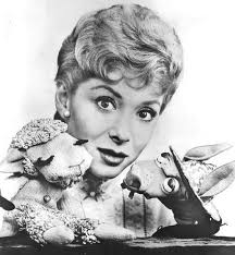 Vintage Sheri Lewis show. Lamb Chop and Charlie Horse puppets.1957 press release. - sheri-lewis-lamb-chop-charlie-horse-1957-press-release-ford-motor-coj-walter-thompsonus-pd-pub-dateno-crcommons-wikimedia-org