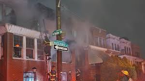 9 firefighters injured after floor collapses during rowhome fire