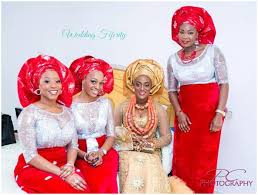 Image result for red gowns for bridesmaid in nigeria