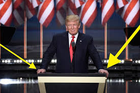 Image result for trump two hands on podium