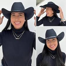 Western Cowboy Hat, Black and Brown, Country Hat, Rodeo Hat, Wild West Hat, Vintage Cowboy Hat (US, Alpha, Medium, Black) at Amazon Men's Clothing store