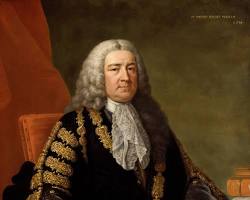 Image of William Pitt the Elder Earl of Chatham portrait British Empire map 18th century Seven Years War battle of Quebec 1759 Year of Victories British Parliament 1760s statue of William Pitt the Elder British North America map 1763