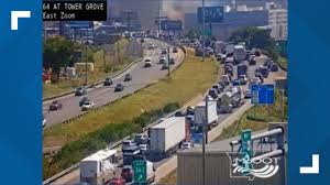 I-64 eastbound reopens at Grand Boulevard after hours-long closure due to semi-truck on fire
