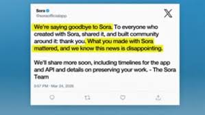 OpenAI says it will discontinue AI video platform Sora