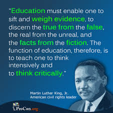 Critical Thinking Quote: Martin Luther King, Jr. - ProCon.org via Relatably.com