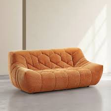 Melfi - Canapé 2 places matelassé en tissu - Terracotta