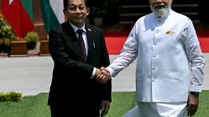 Indian PM Modi meets Myanmar military gov’t leader in New Delhi