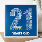 Personalised 21st birthday cards