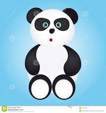 Black and white panda cartoon over blue background. vector. - panda-cartoon-21470064
