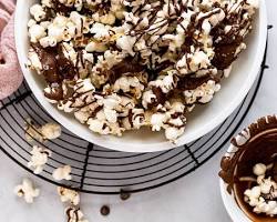 Image of chocolate drizzled popcorn