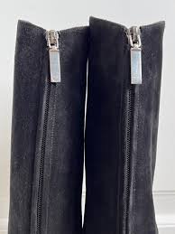 NIB Saint Laurent YSL Joplin Black Suede Cut Out Knee High Zip Boots 37 7 $2195 | eBay - Product from eBay