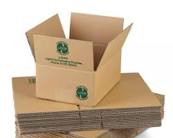 Gambar Cardboard boxes made from recycled materials