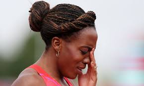 Tiffany Porter is dejected after a back problem flared up in the 100m hurdles at Crystal Palace. Photograph: Matthew Childs/Action Images - Tiffany-Porter-is-dejecte-008