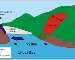 صورة انهيار أرضي تحت الماء يؤدي إلى حدوث تسونامي