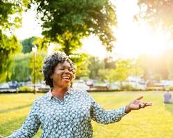 Image of person feeling hopeful and optimistic