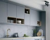 تصویر Modern kitchen with minimalist handles