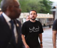 Crown Prince, Princess Rajwa and Prince Hashem arrive at Levi's Stadium to back Al-Nashama