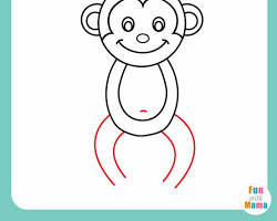 Image of monkey drawing with basic shapes: circle for head, oval for body, simple lines for limbs, and a curved line for the tail