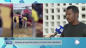 Pai relata boa evolução de menina de 4 anos picada por jararaca em Cavalcante (GO)