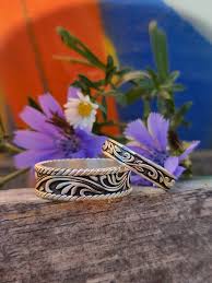 The June: Narrow 4mm White Gold/Platinum/Sterling Silver Band, Western – Cowboy Specialist
